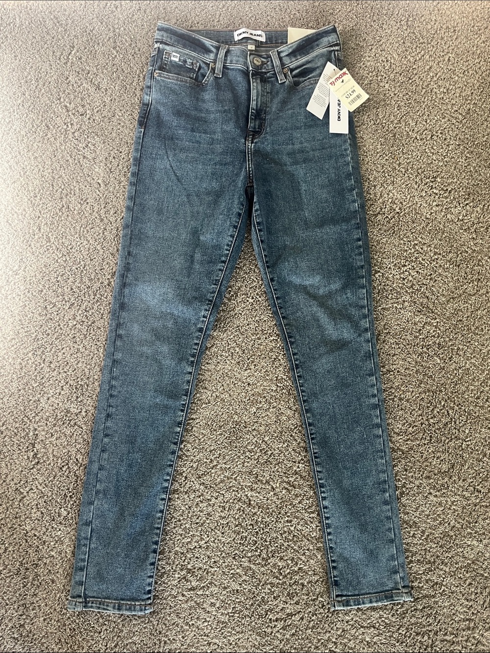 DKNY-Blue High-Rise Skinny Jeans - Women's